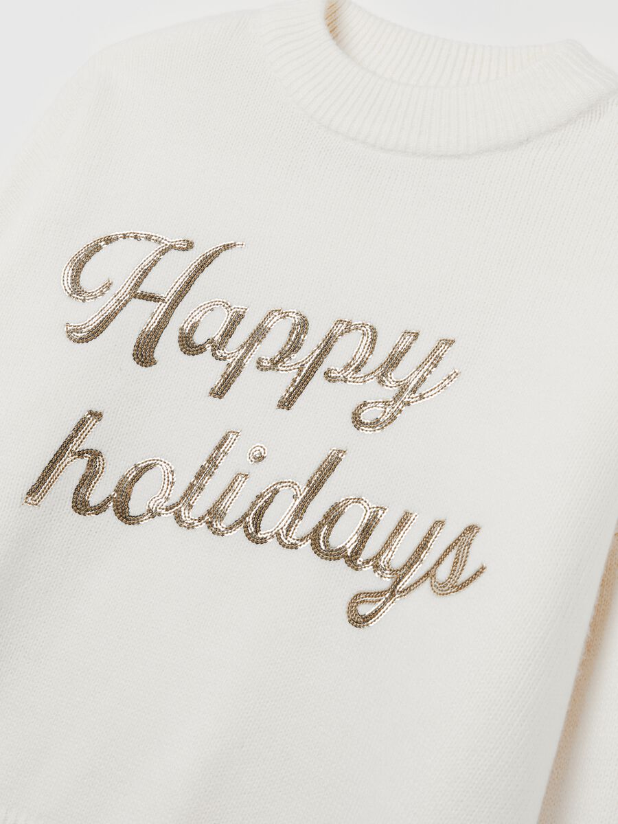 “Happy Holidays" Christmas Jumper with sequins_5