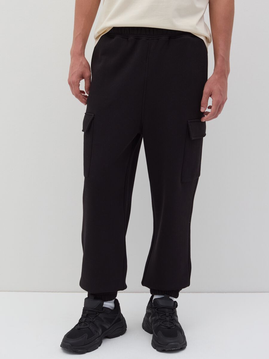 Joggers cargo in felpa_1