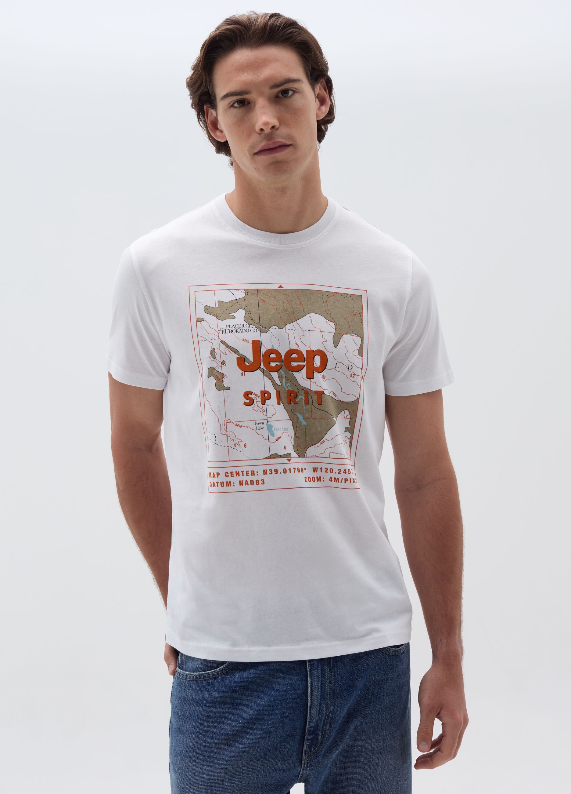 Cotton T-shirt with Jeep Spirit print