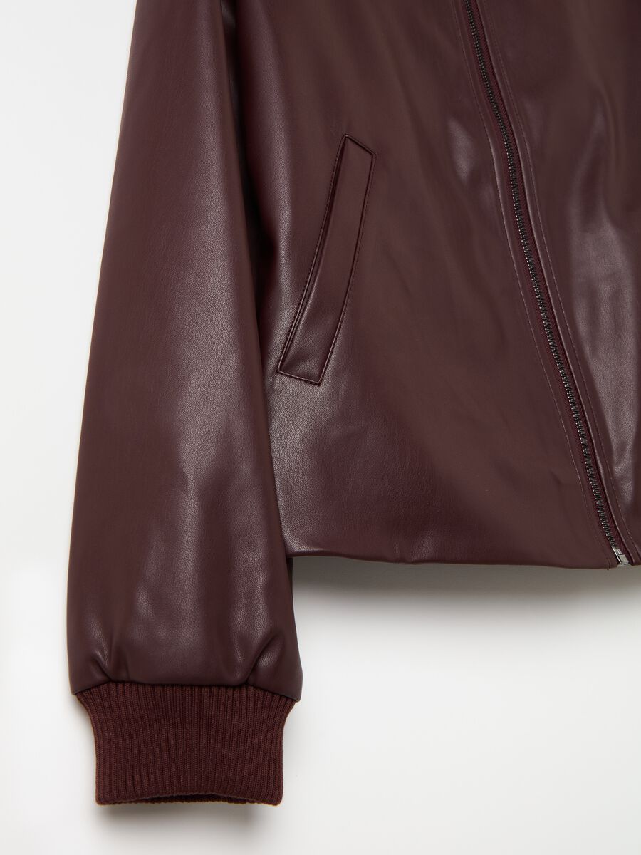 Glossy-effect bomber jacket with zip_5