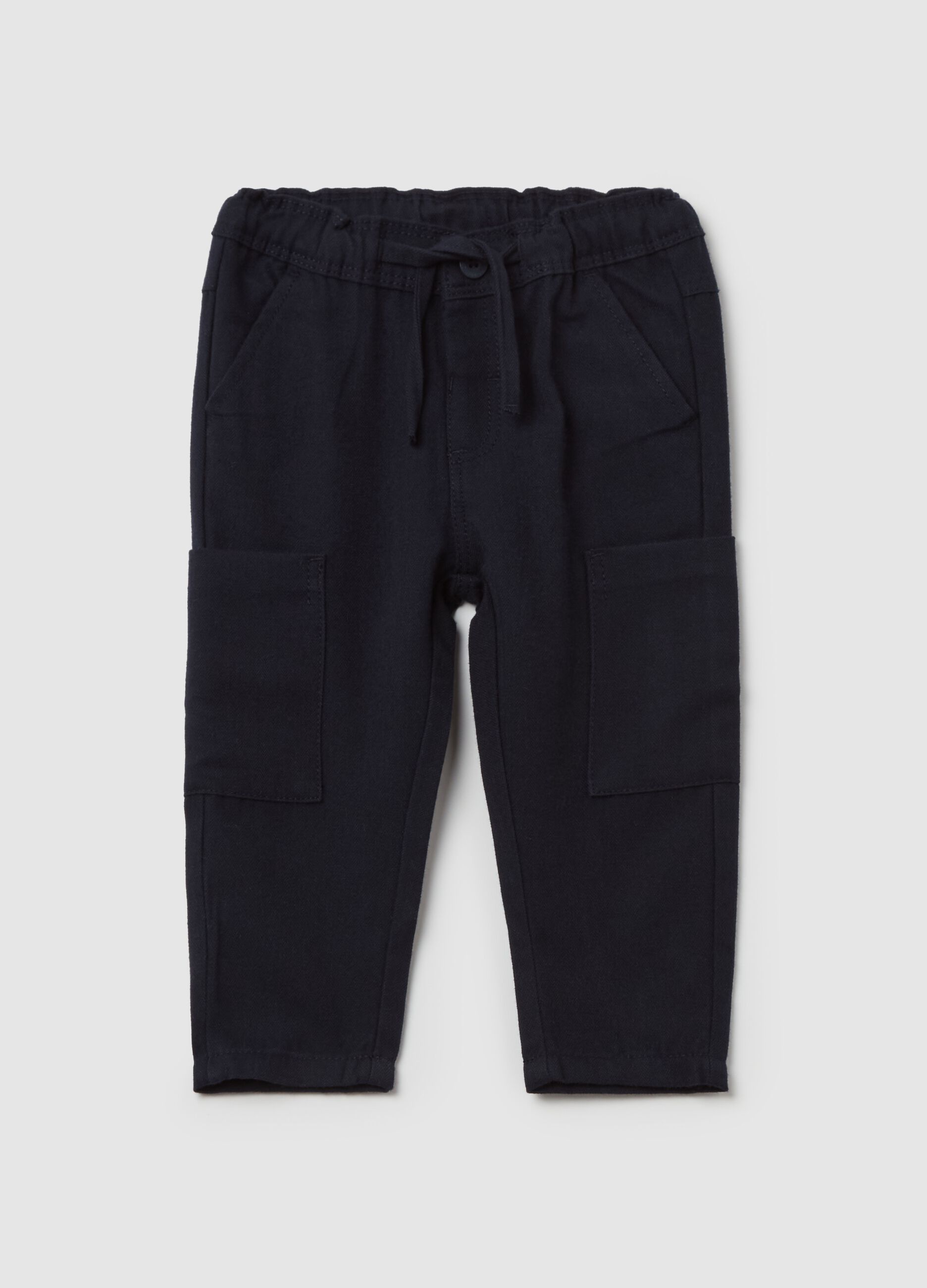 Cargo trousers with drawstring