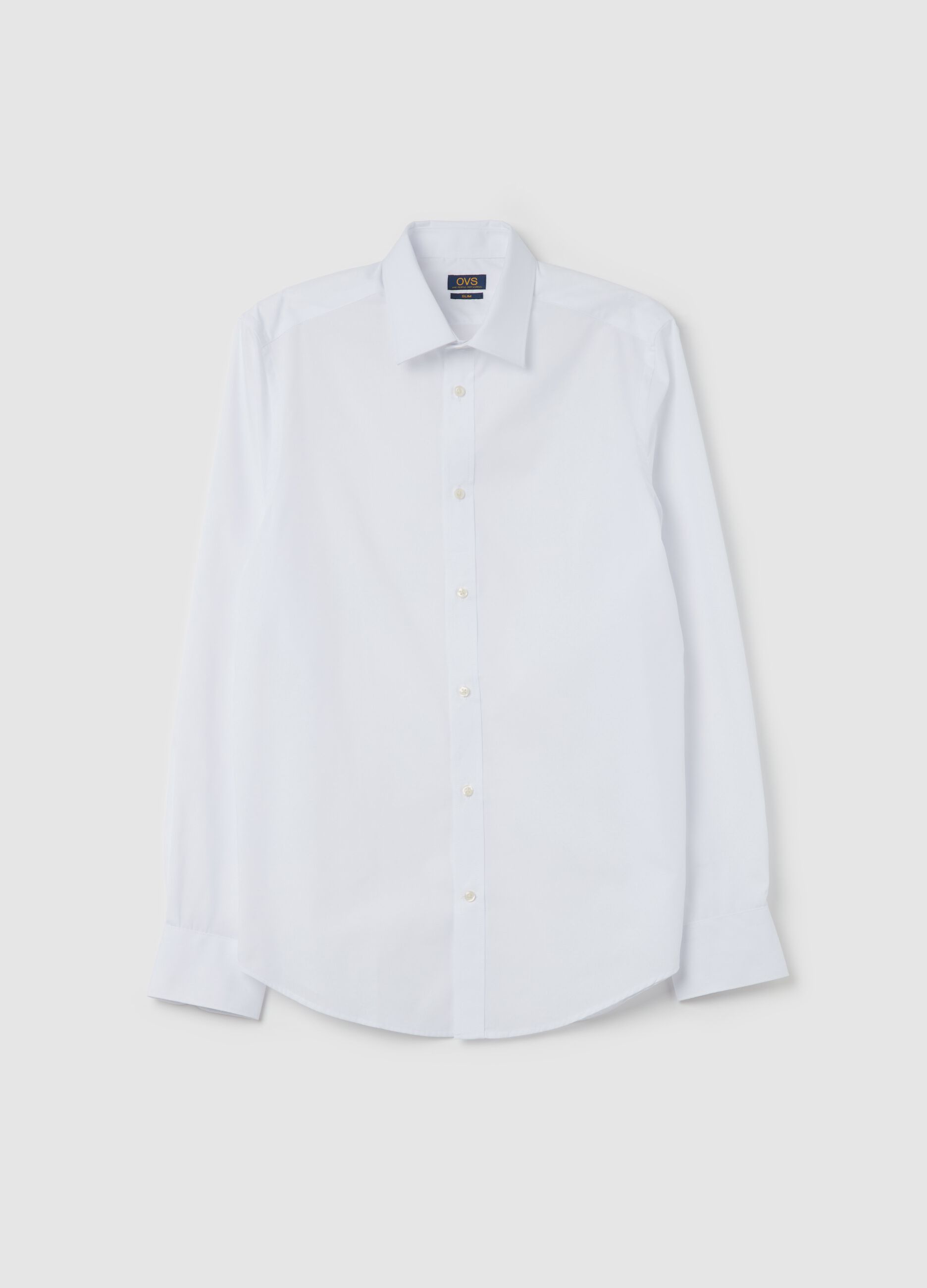 Slim-fit shirt with bluff collar