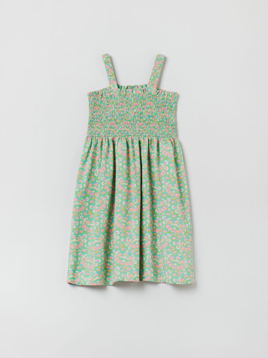 Sleeveless dress in viscose with small flowers print_0