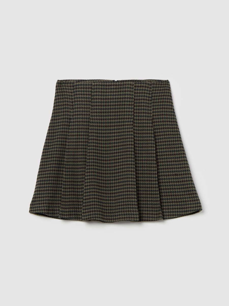 Houndstooth miniskirt with darts_4