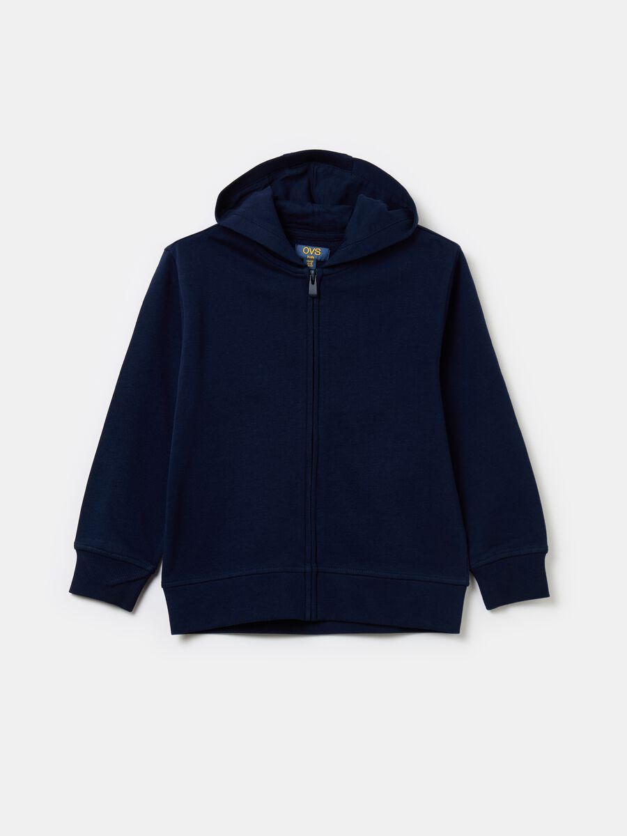 Full-zip sweatshirt in French terry with hood_0