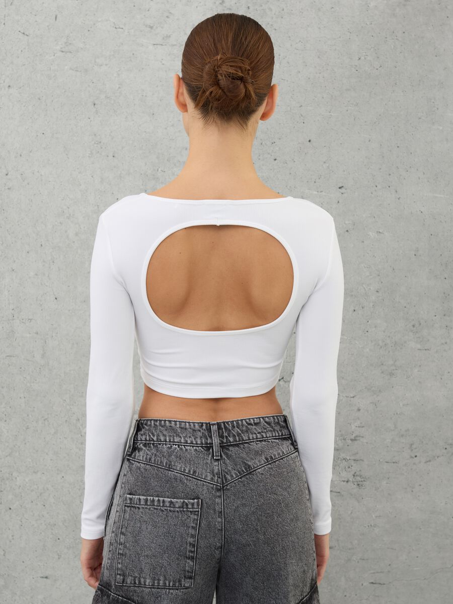 Cut Out Crop Long-sleeved White_3