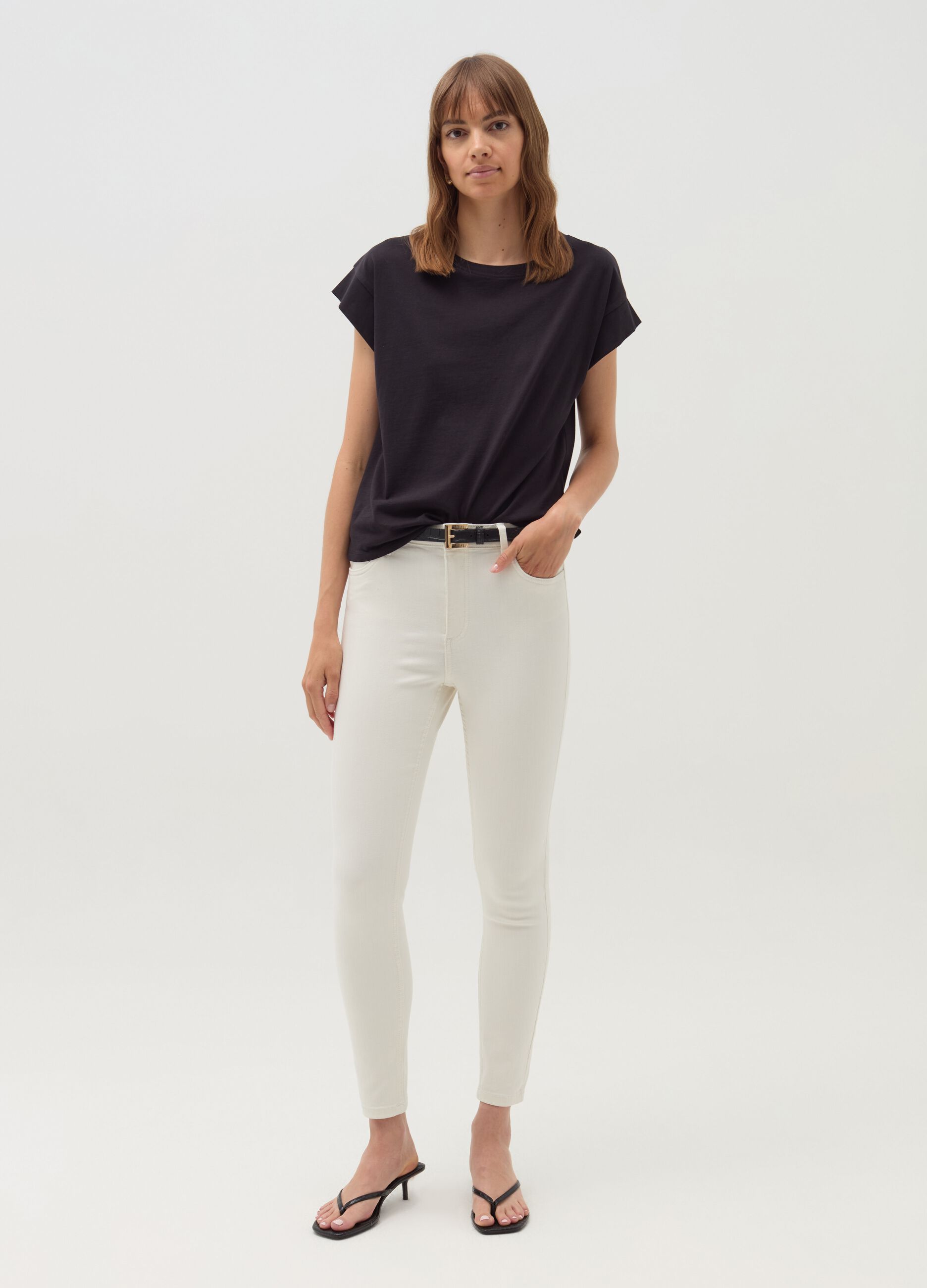 Cotton T-shirt with kimono sleeves