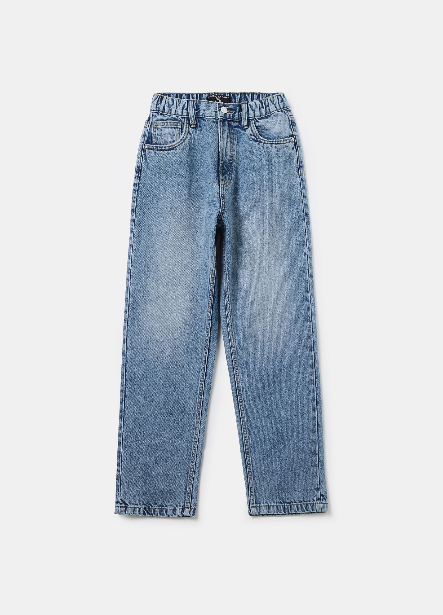 Mum-fit acid wash jeans