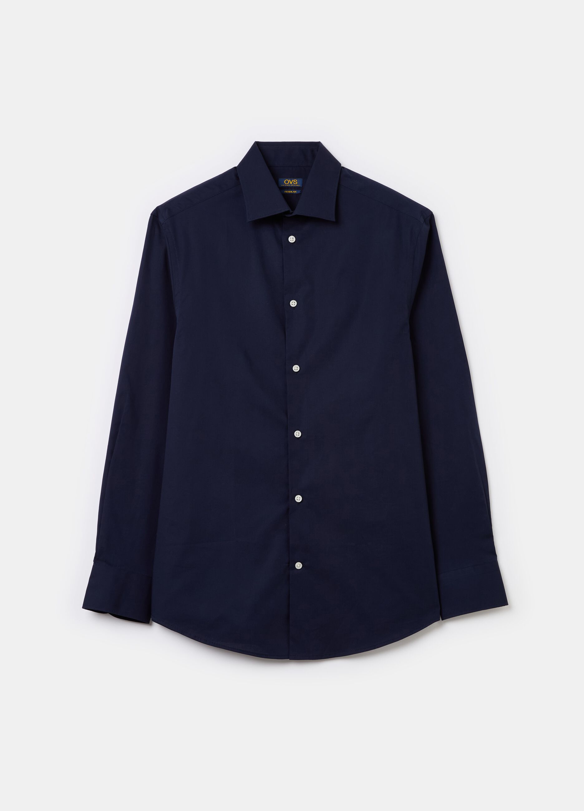 Regular-fit shirt in stretch cotton