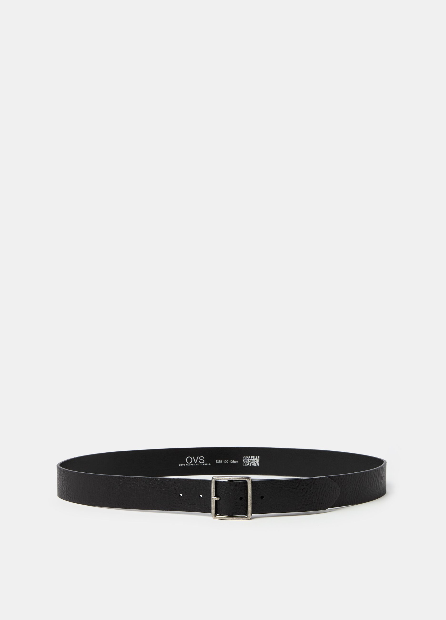 Textured leather belt