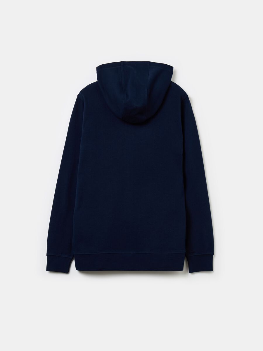 Solid colour full-zip sweatshirt with hood_1