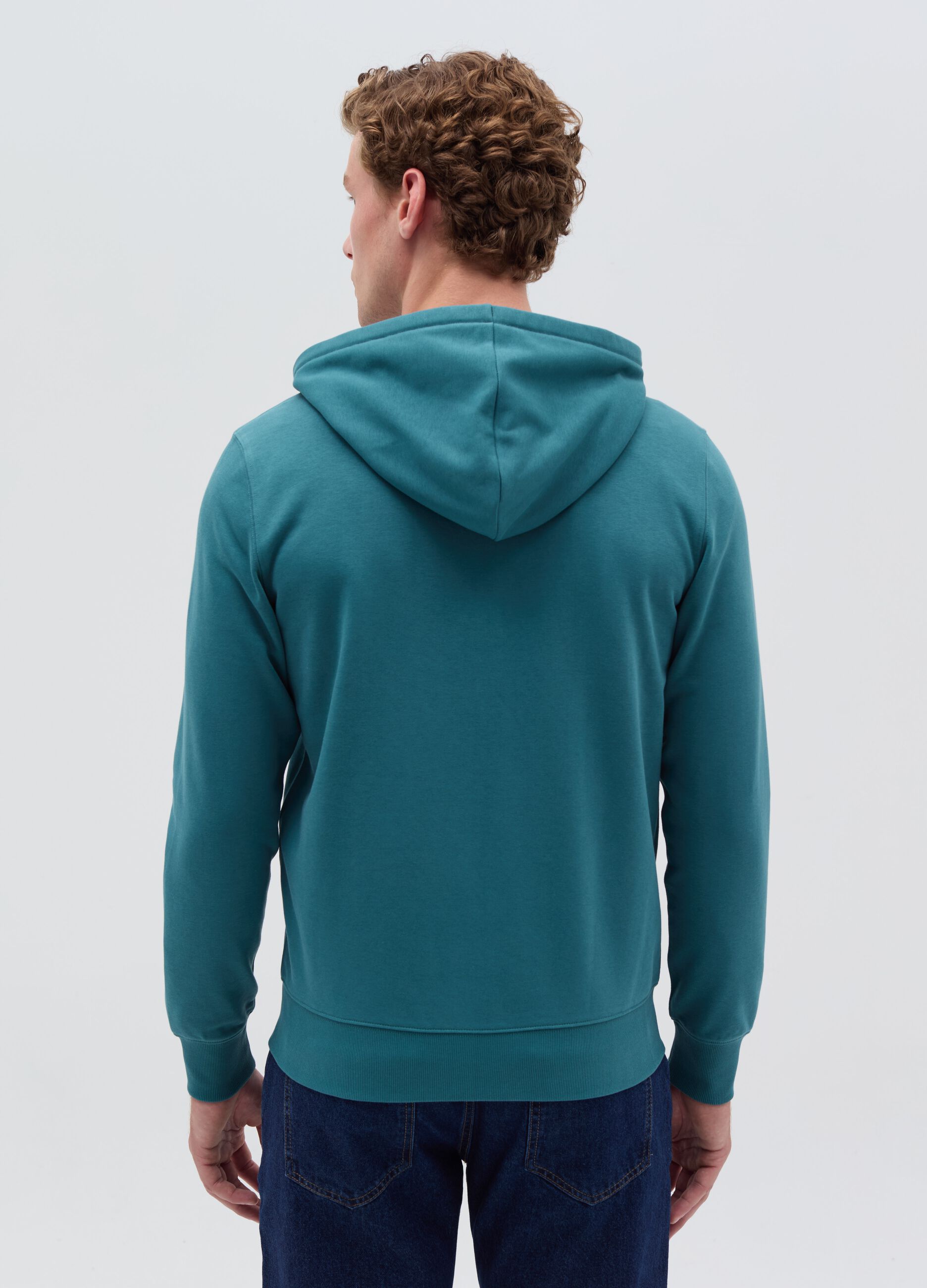 Full-zip sweatshirt with hood