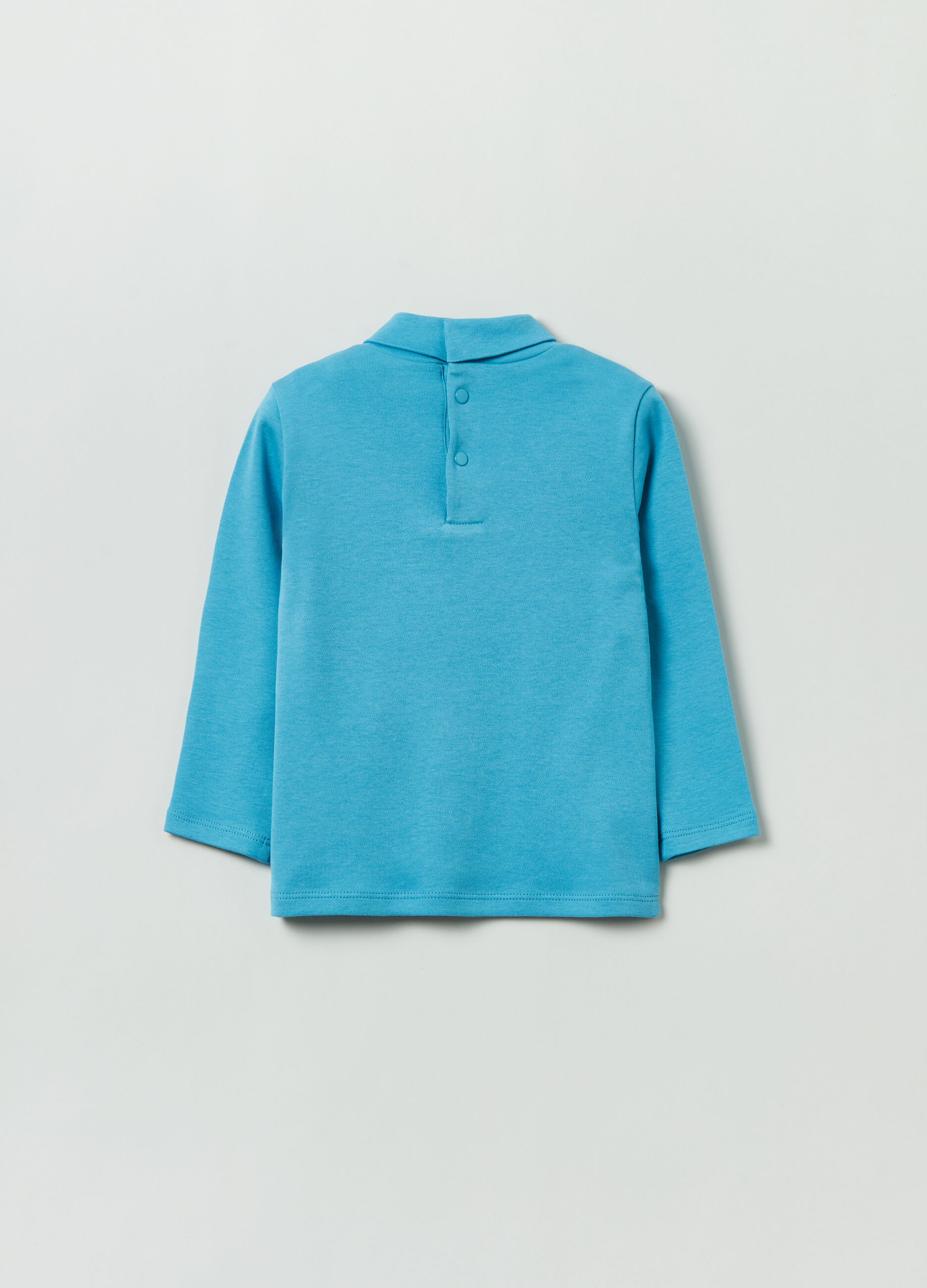 Long-sleeved T-shirt with high neck