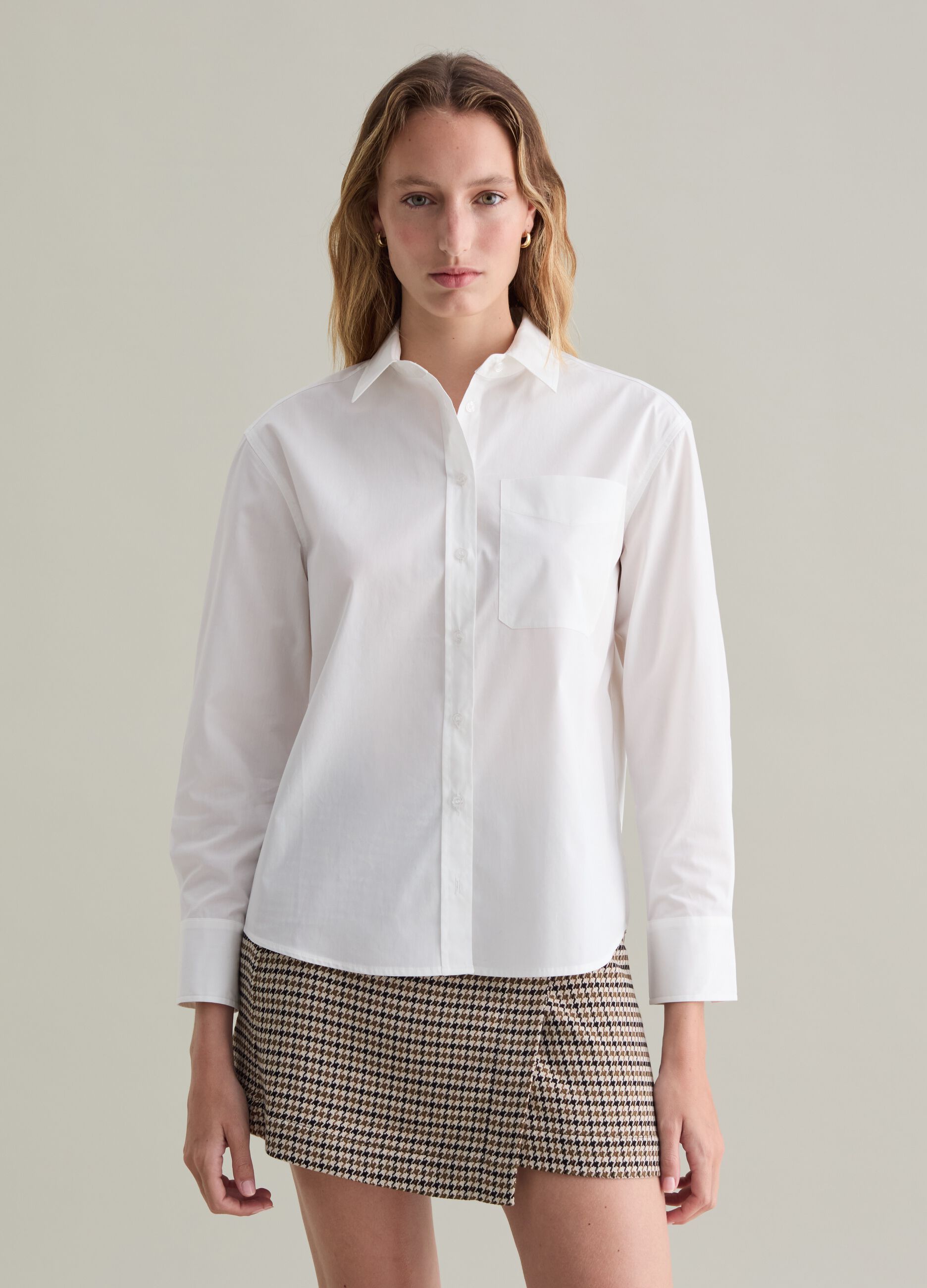 Poplin shirt with pocket