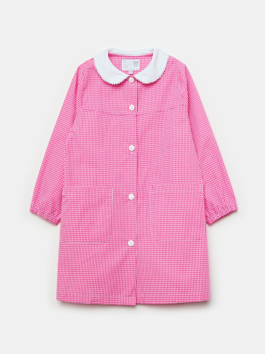 Two-pack gingham school smocks with buttons_3