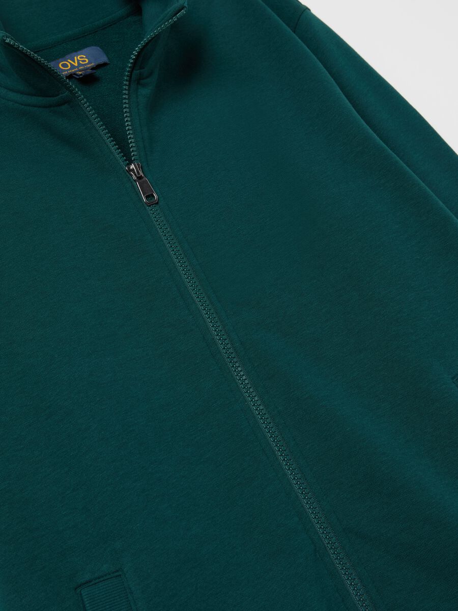 Full-zip sweatshirt in French terry with high neck_5