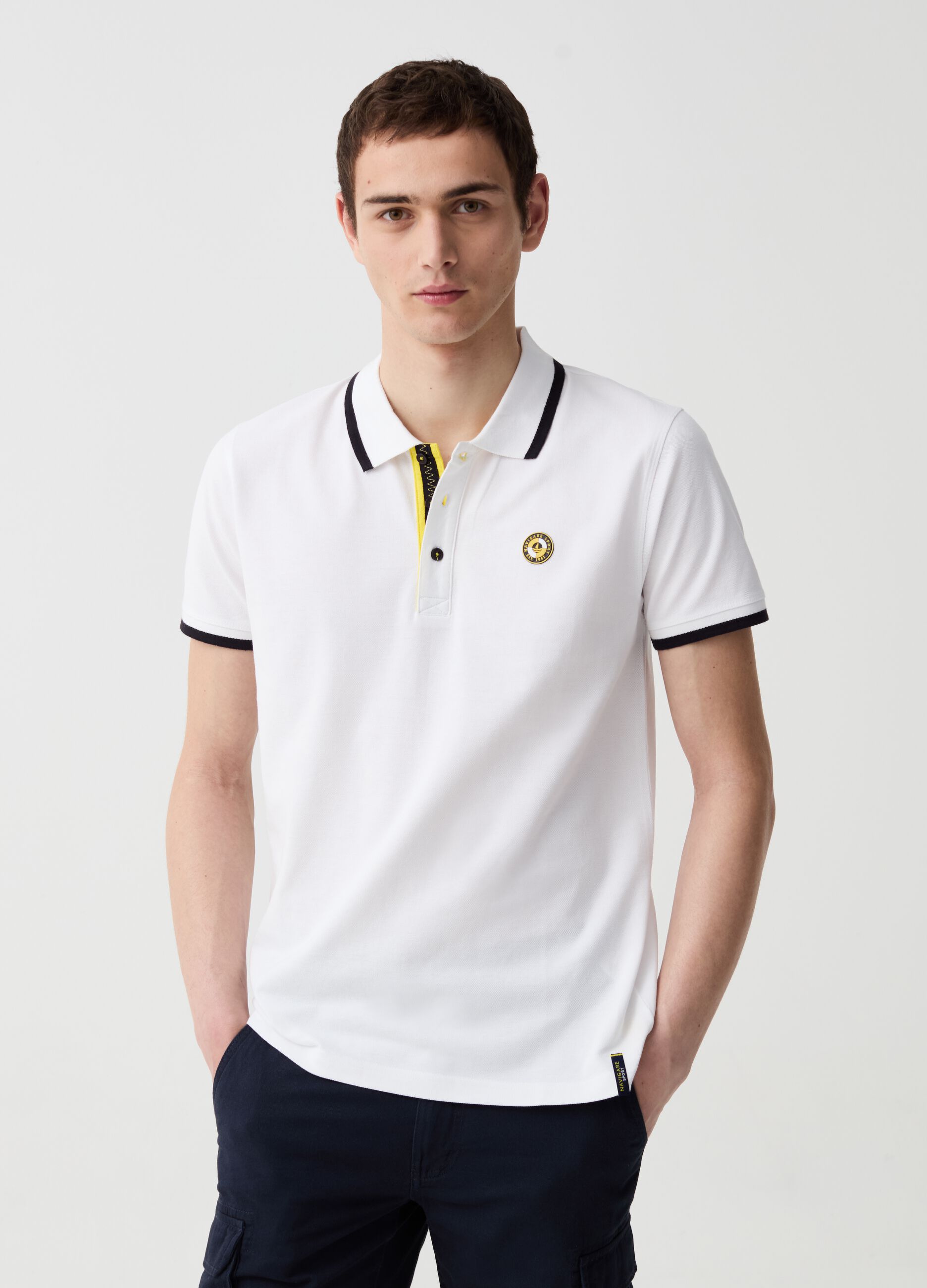 Navigare Sport polo shirt with striped edging