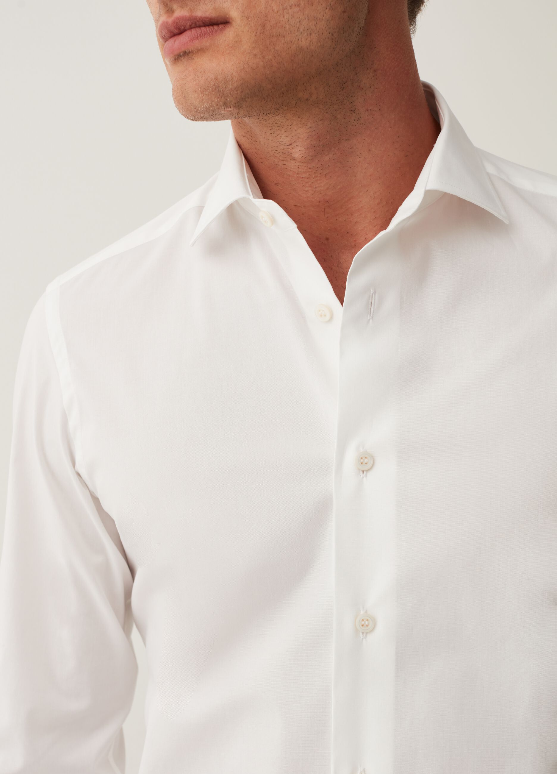 Slim fit, stretch cotton shirt