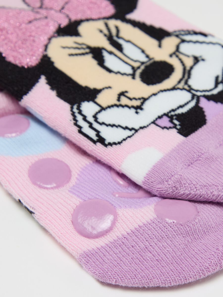 Slipper socks with lurex and Minnie Mouse design_2