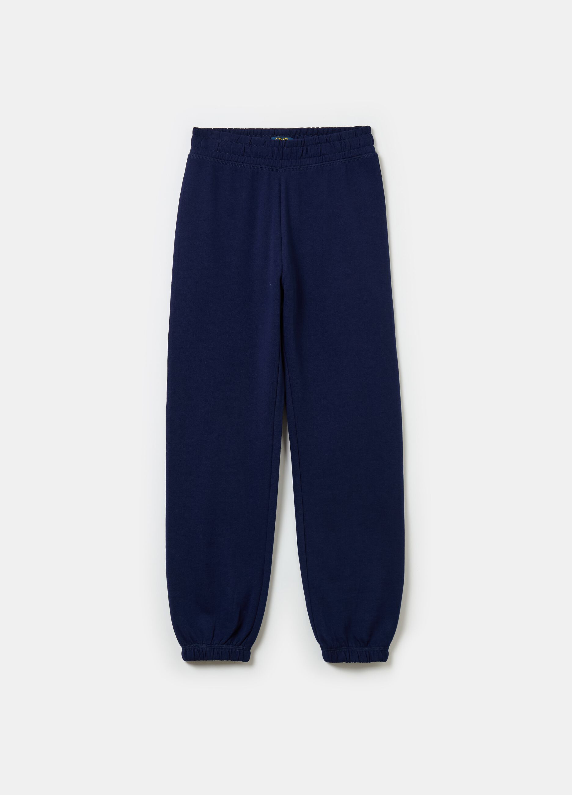 Fleece joggers with elasticated edging