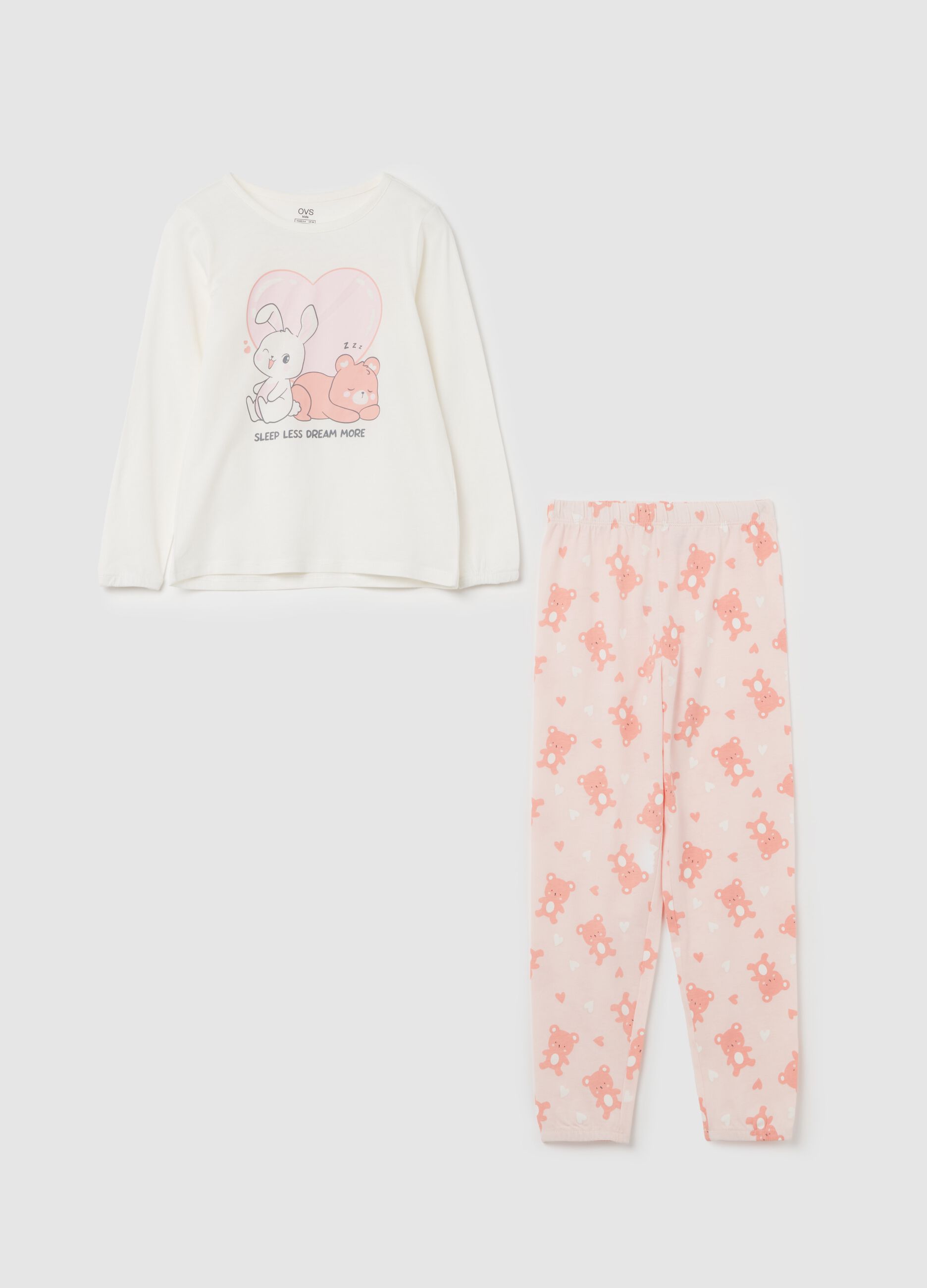 "Sleep less Dream more” pyjamas in organic cotton