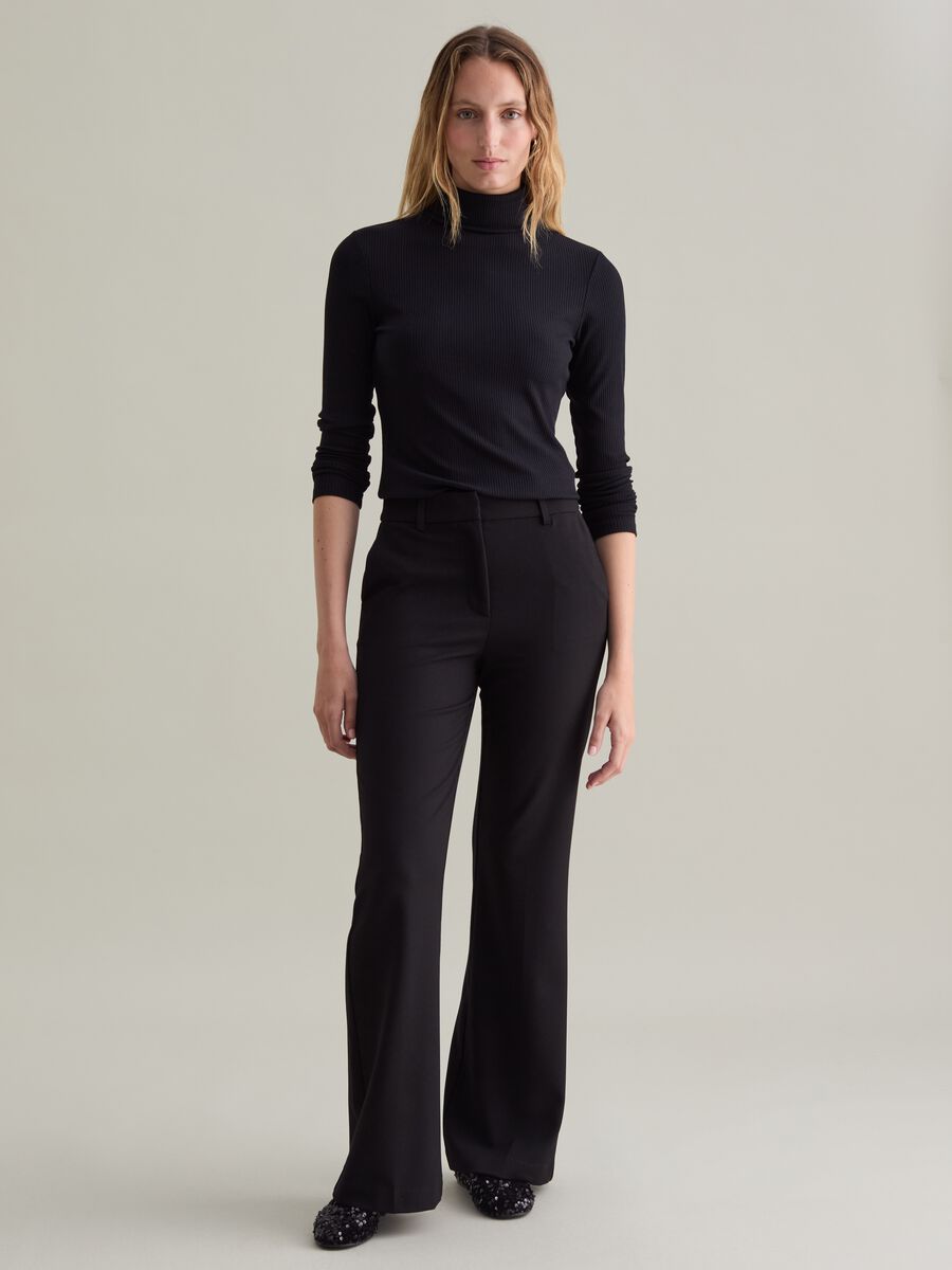 Contemporary flat-ribbed turtleneck pullover_2