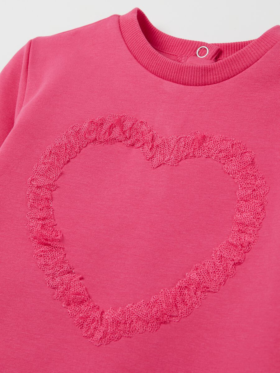 French terry sweatshirt with tulle heart_2