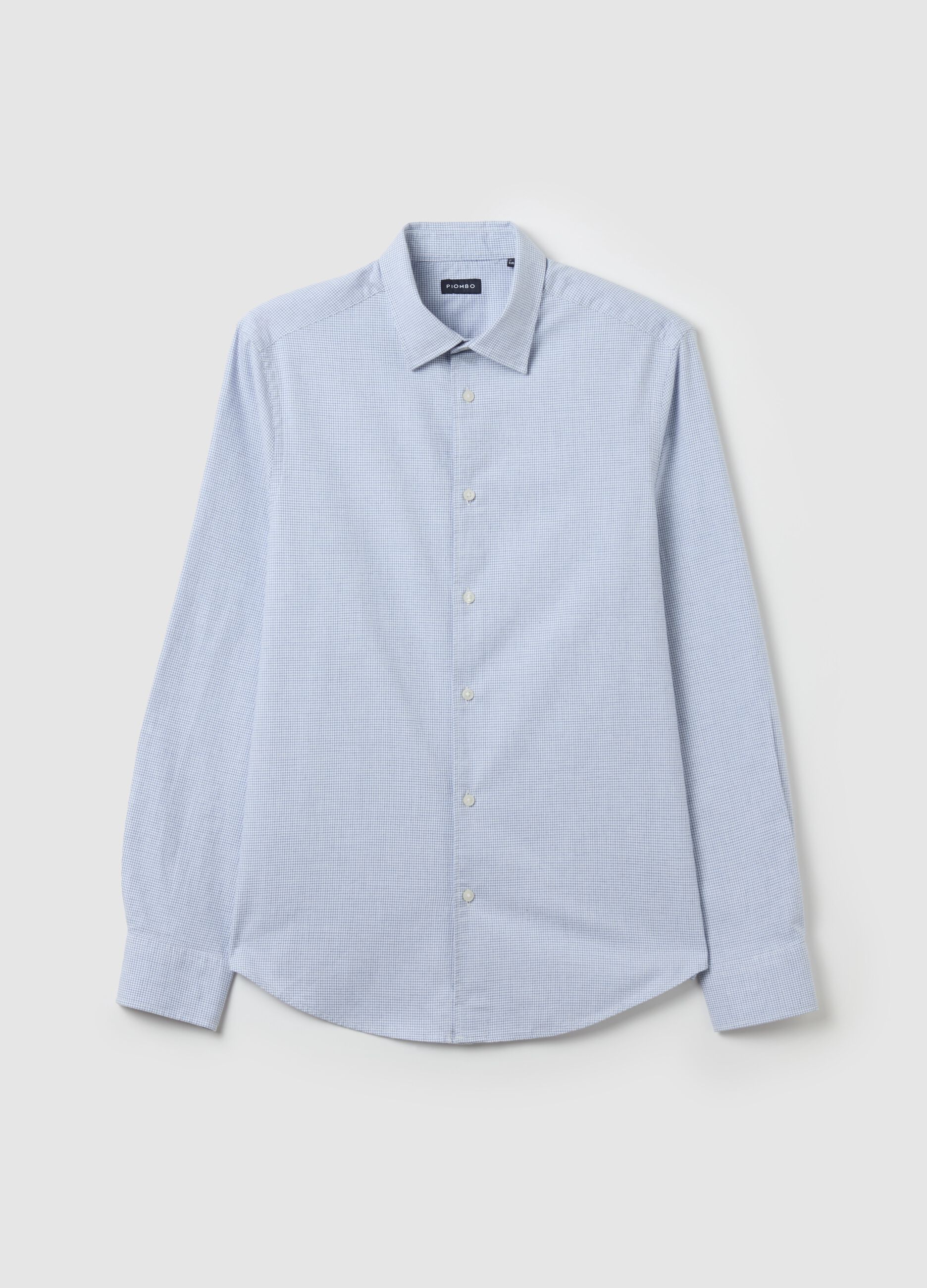 Contemporary slim-fit shirt with micro check pattern