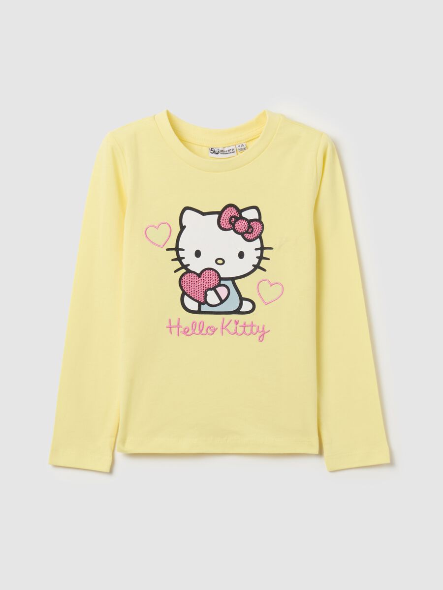 Long-sleeved Hello Kitty T-shirt with diamantés_0