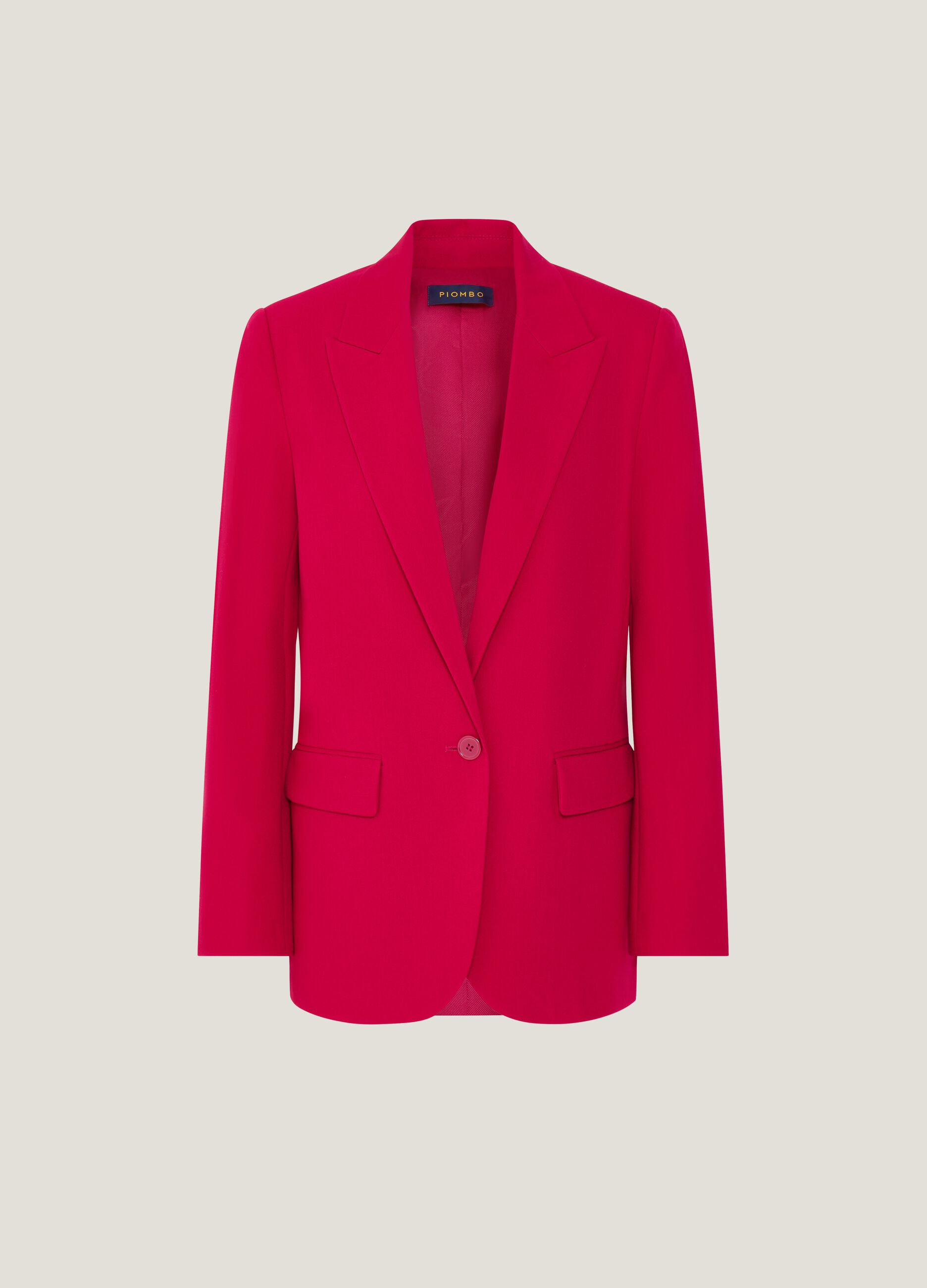 Solid colour single-breasted blazer