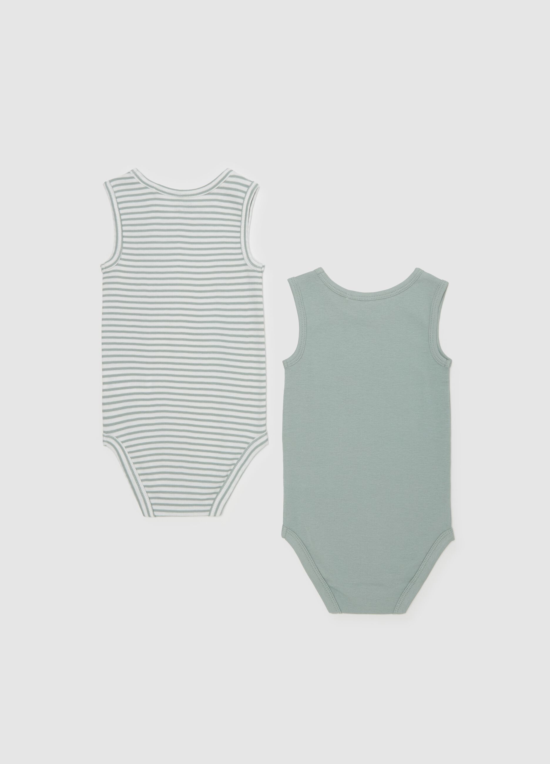 Two-pack bodysuits in organic cotton with striped pattern