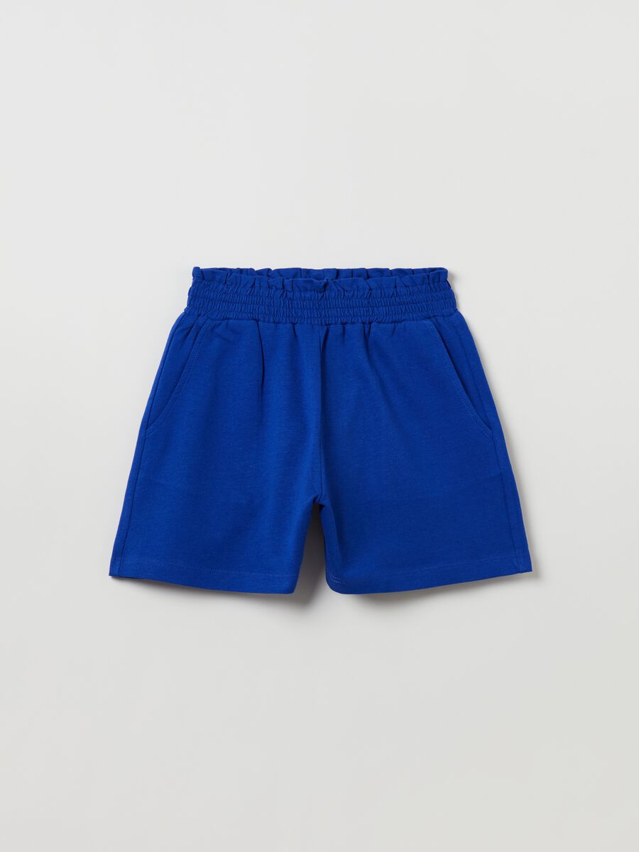 Shorts in cotone con punto smock_0