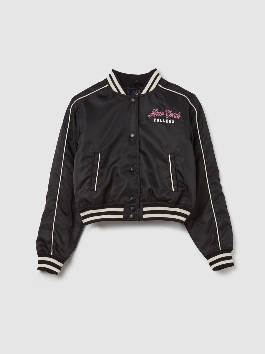 Bomber jacket with "New York College" embroidery_0