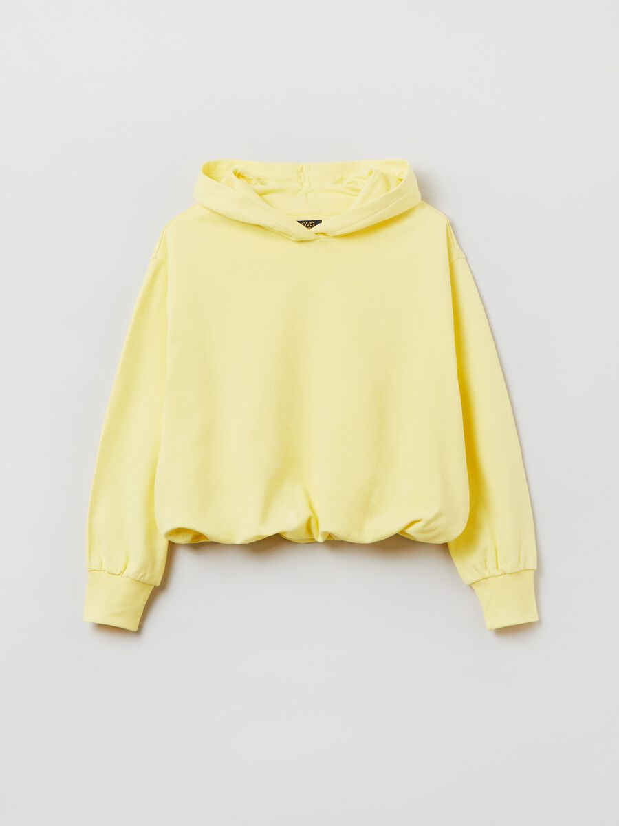 Fleece crop top with hood_0