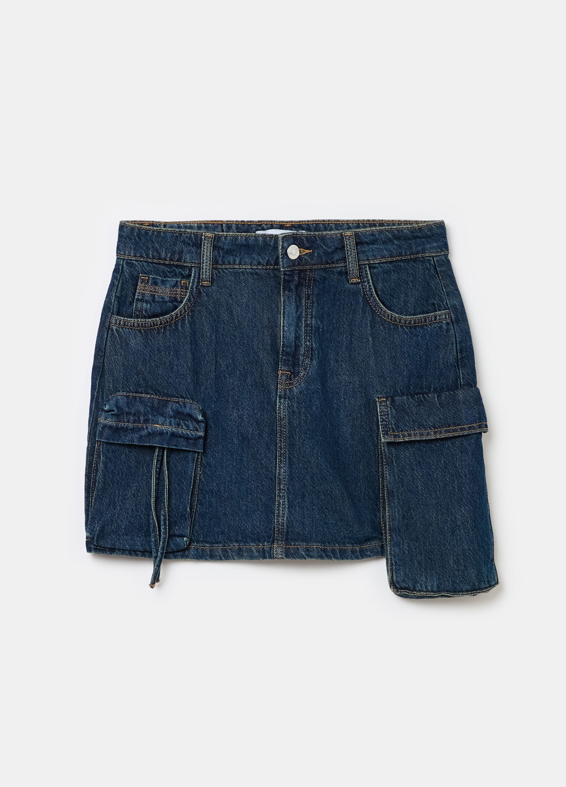 Cargo miniskirt in denim