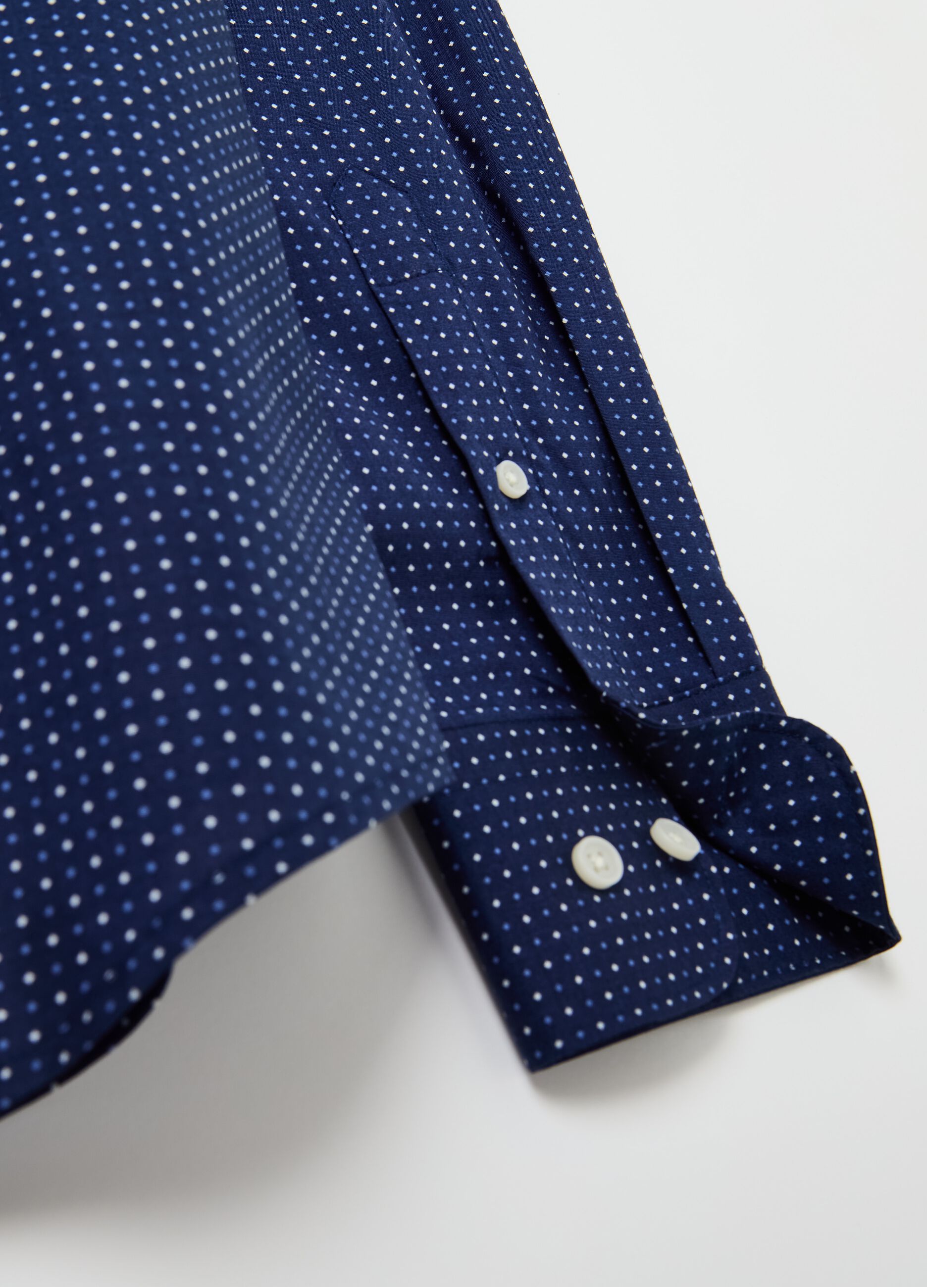 Slim-fit shirt with micro polka dots