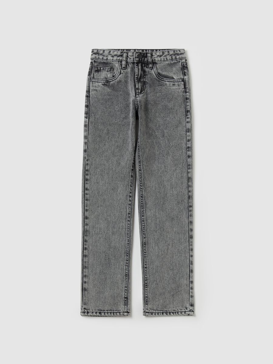 Regular-fit jeans with acid wash effect_0