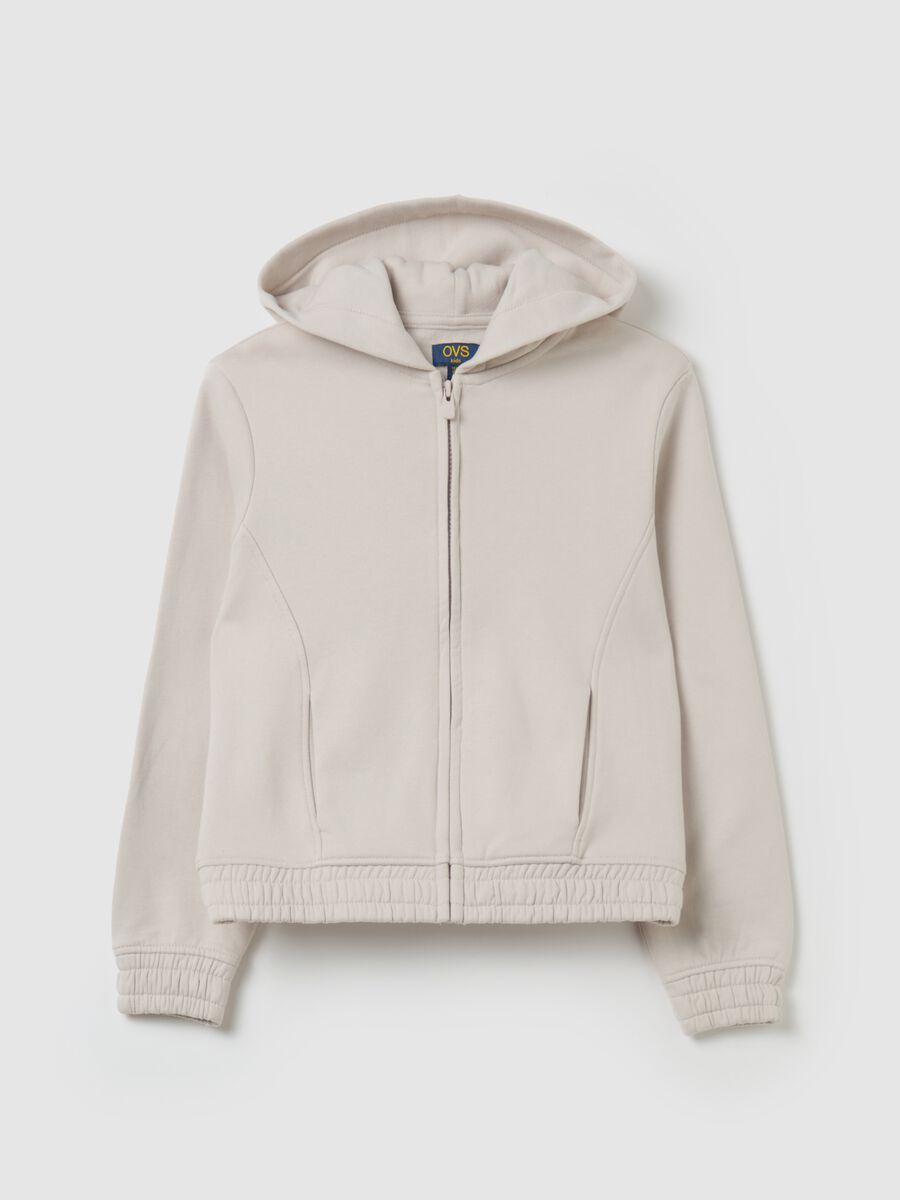 Essential organic cotton full-zip sweatshirt with hood_0