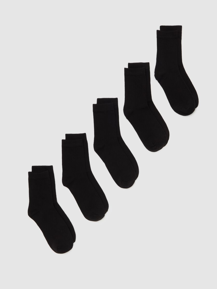 Five-pair pack midi socks in organic cotton_0