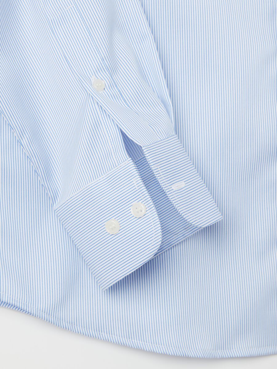 Striped slim-fit shirt with double-twist cotton_1