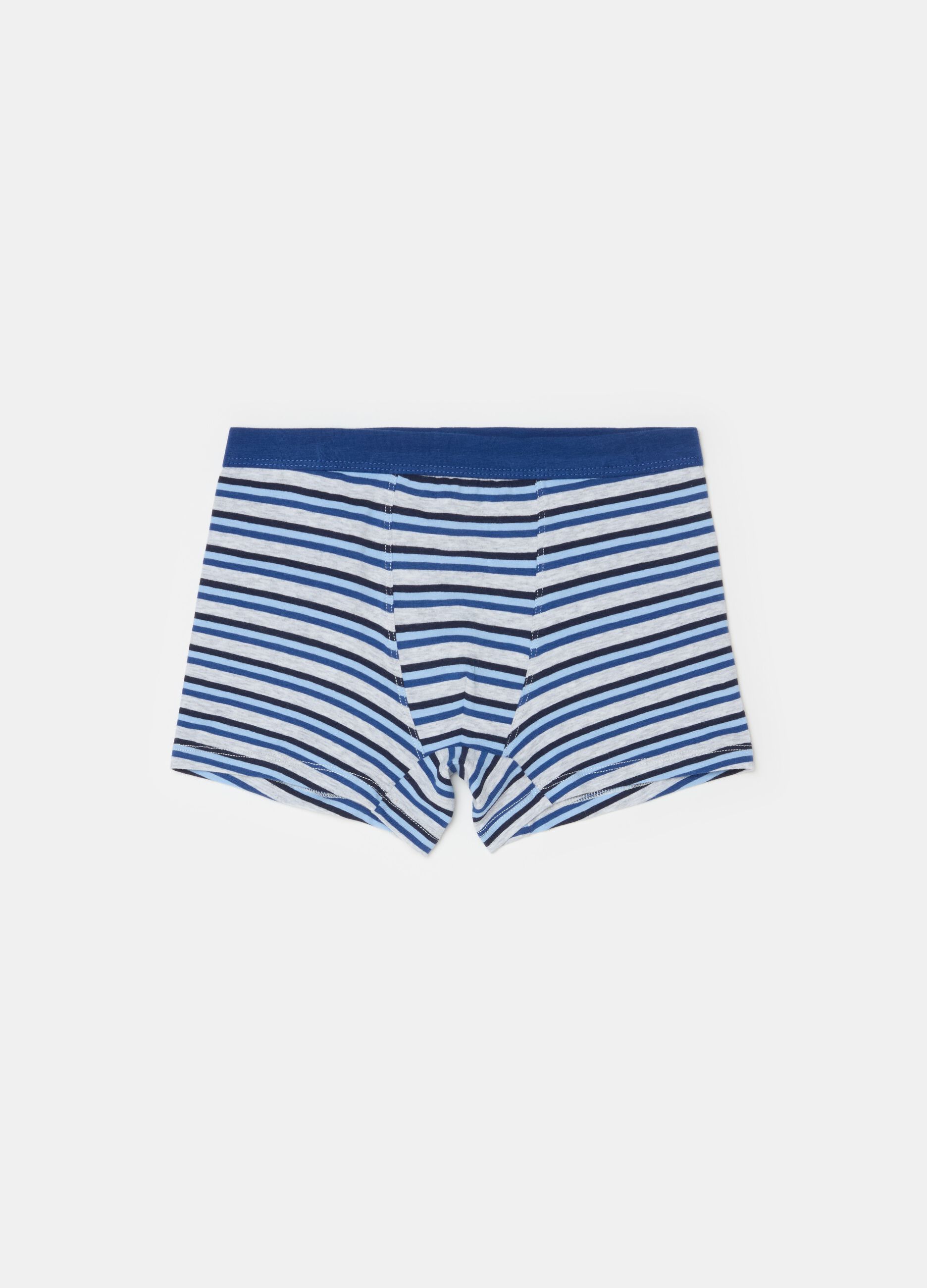 Striped organic cotton boxer shorts