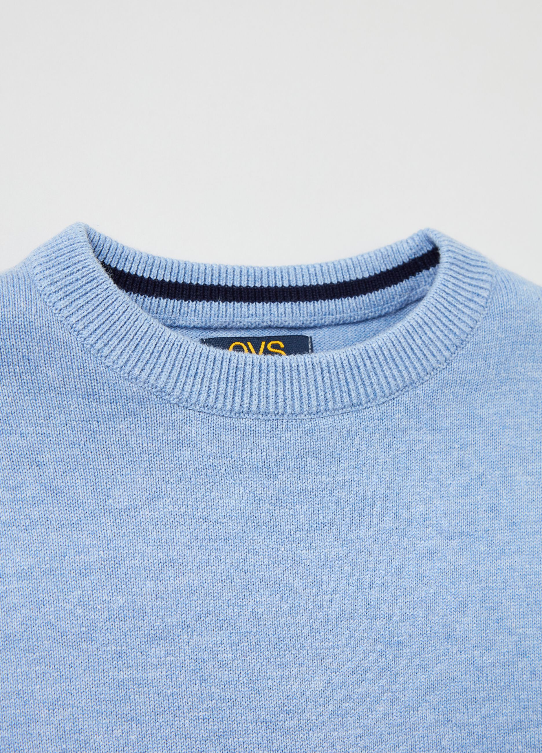 Cotton pullover with round neck