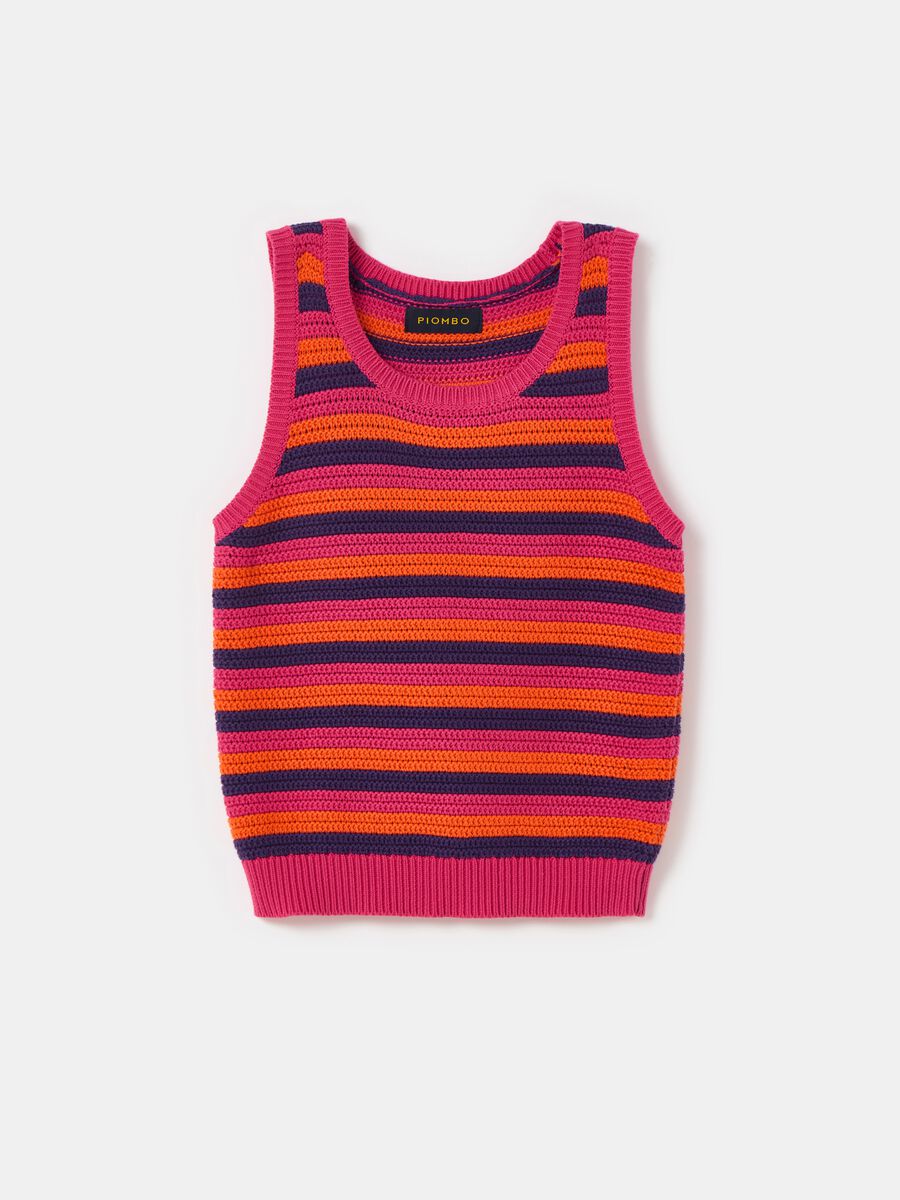 Camiseta de tirantes tricot de rayas multicolor_3