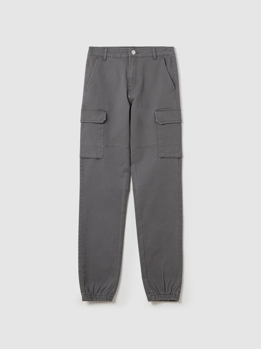 Cargo trousers in stretch cotton_0