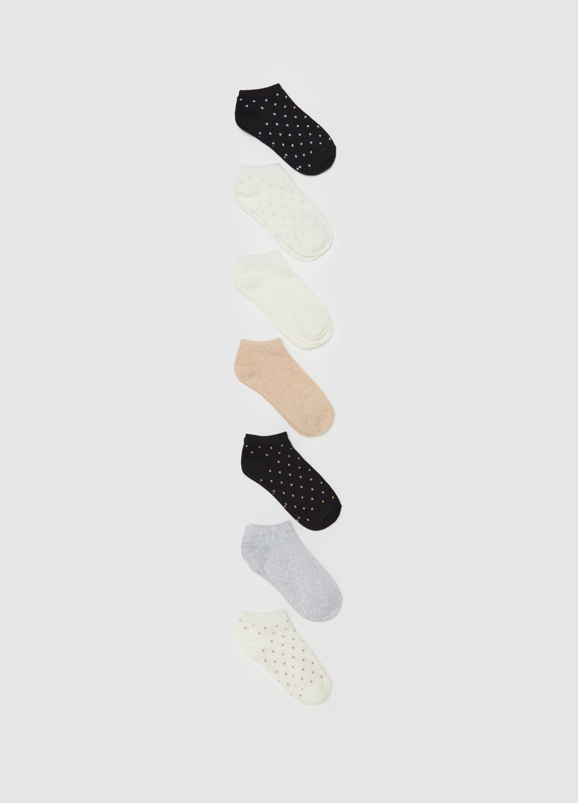 Seven-pair pack shoe liners in organic cotton