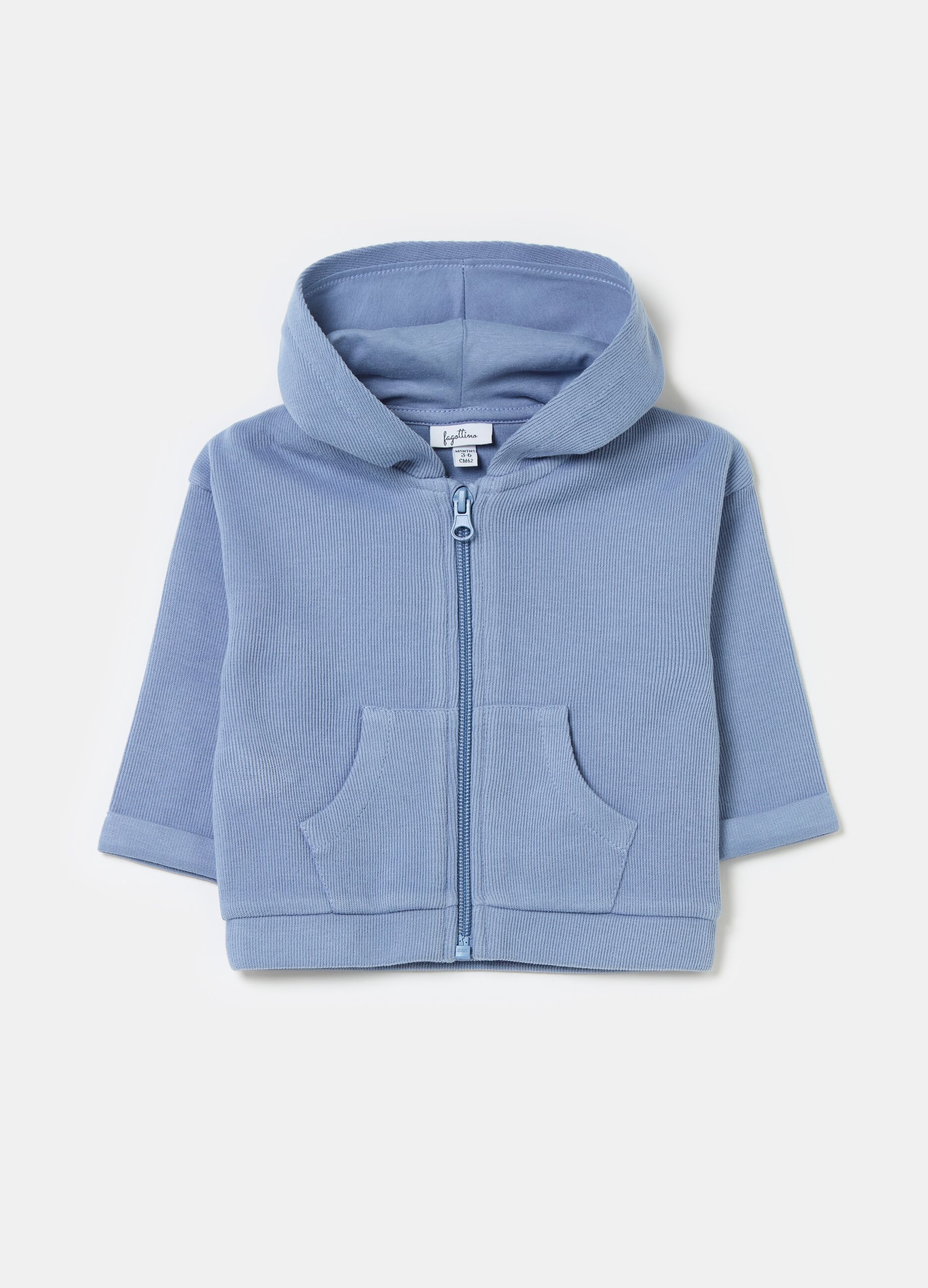 Ribbed sweatshirt with hood with ears