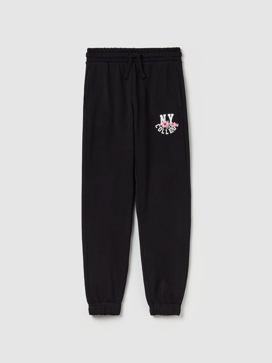 Joggers stampa "New York College" con ricamo_3