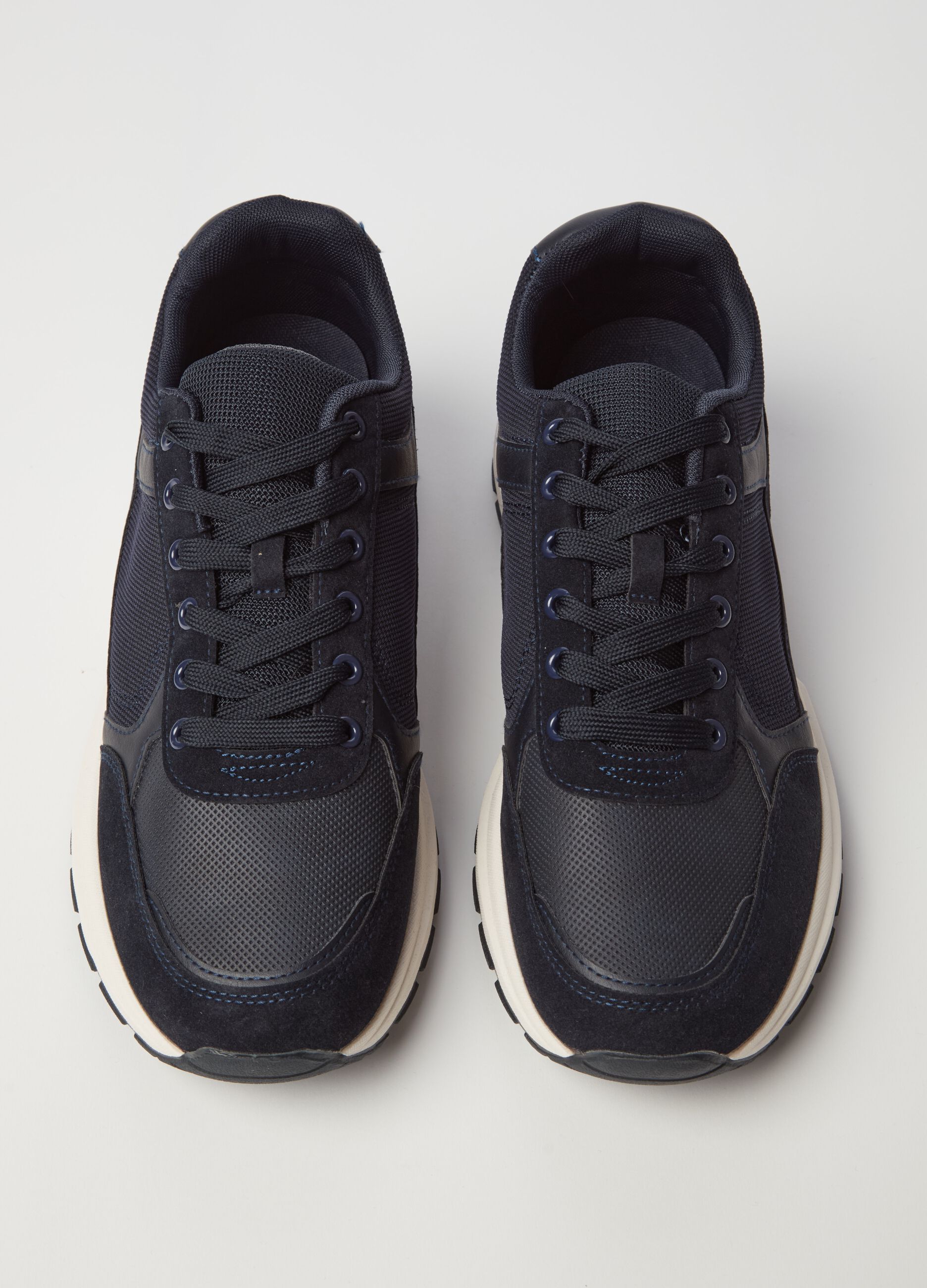 Lace-up sneakers with suede details