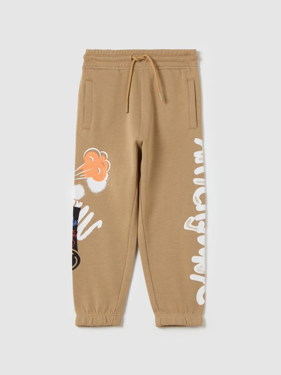 Joggers with graffiti print_0