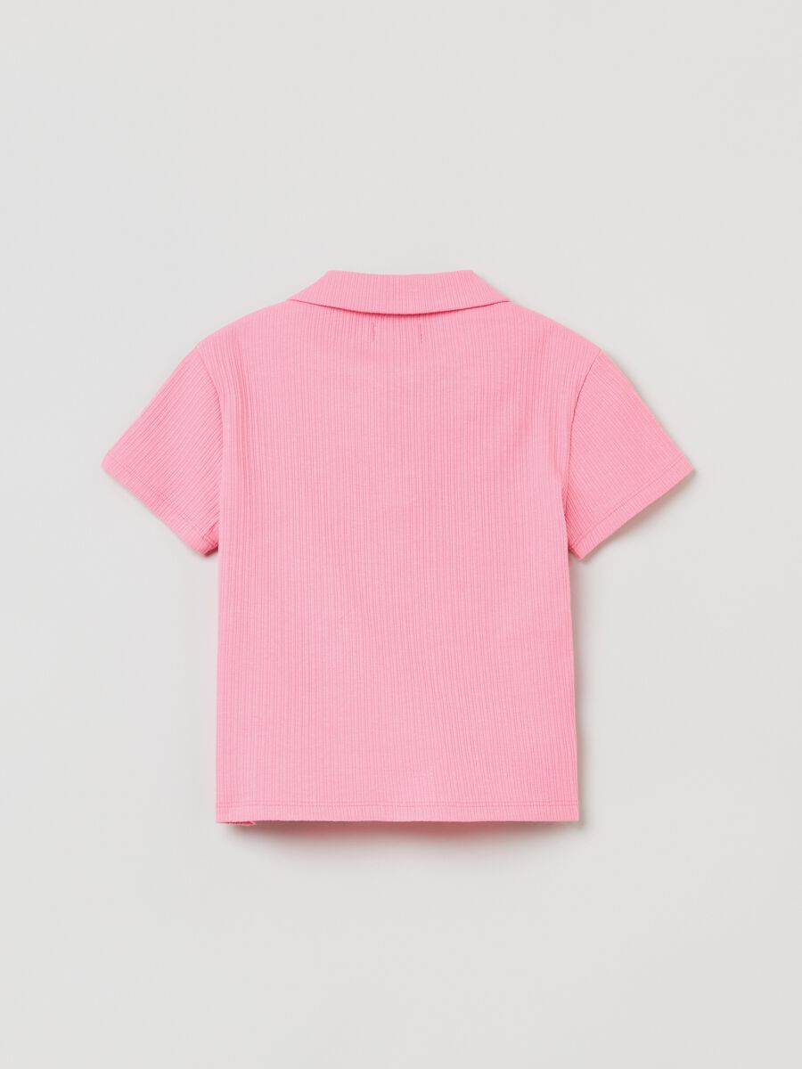 Ribbed T-shirt with polo neck_1